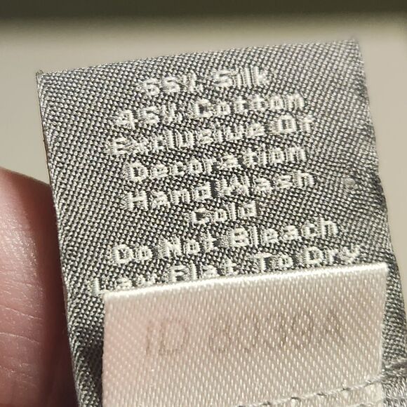 Anne Taylor Silk Cotton Cami soft lighweight Gray lace trimmed Tank top sz Small - Picture 7 of 10